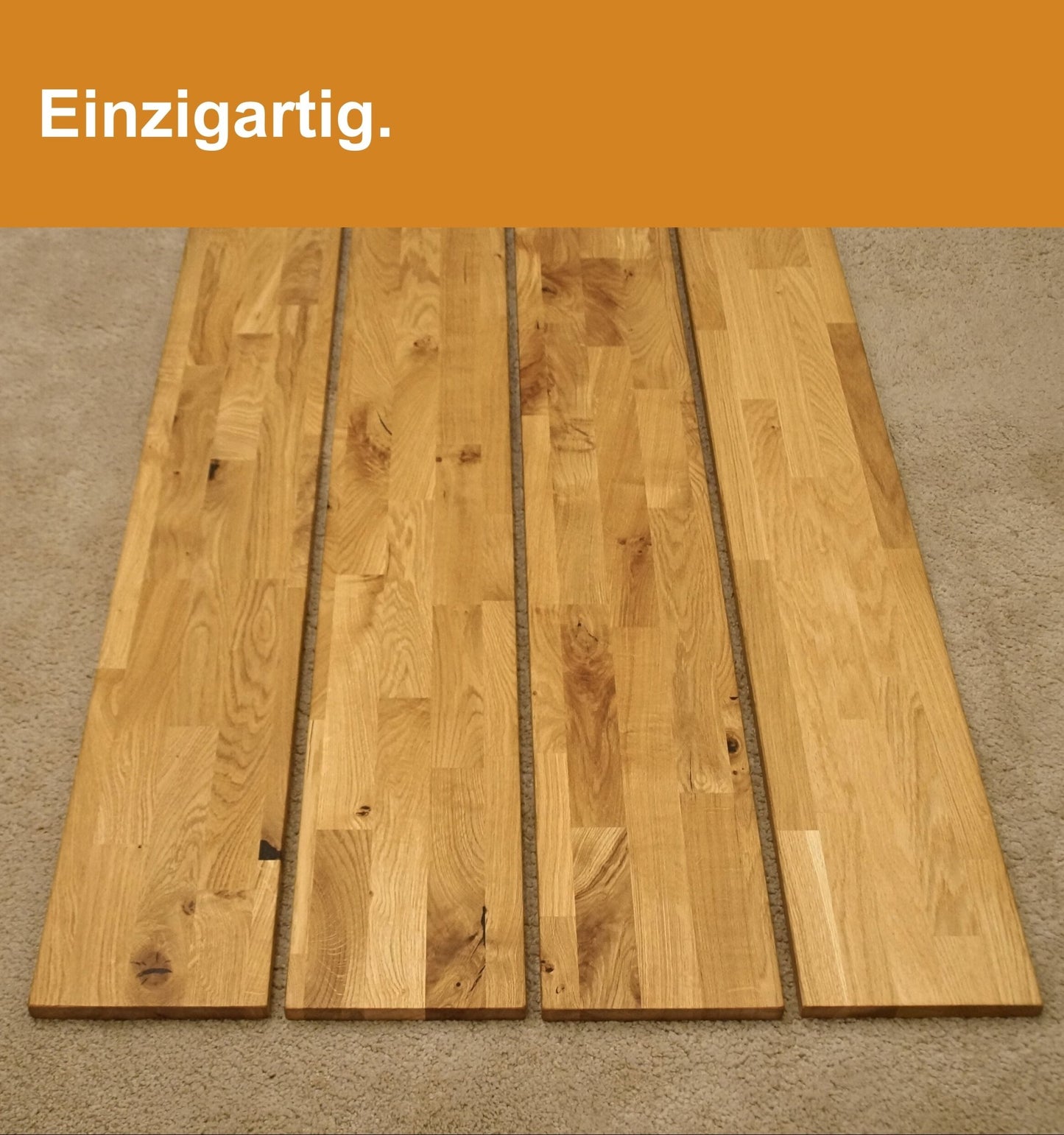 Schwebende Heizkörperablage aus Eiche