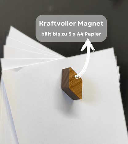 Kühlschrankmagnet aus Eichen- und Nussbaumholz