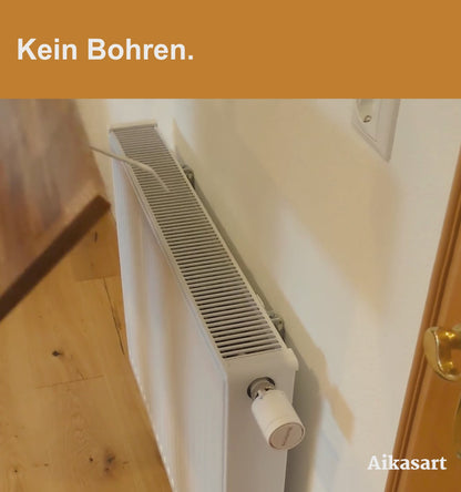 Schwebende Heizkörperablage aus Eiche