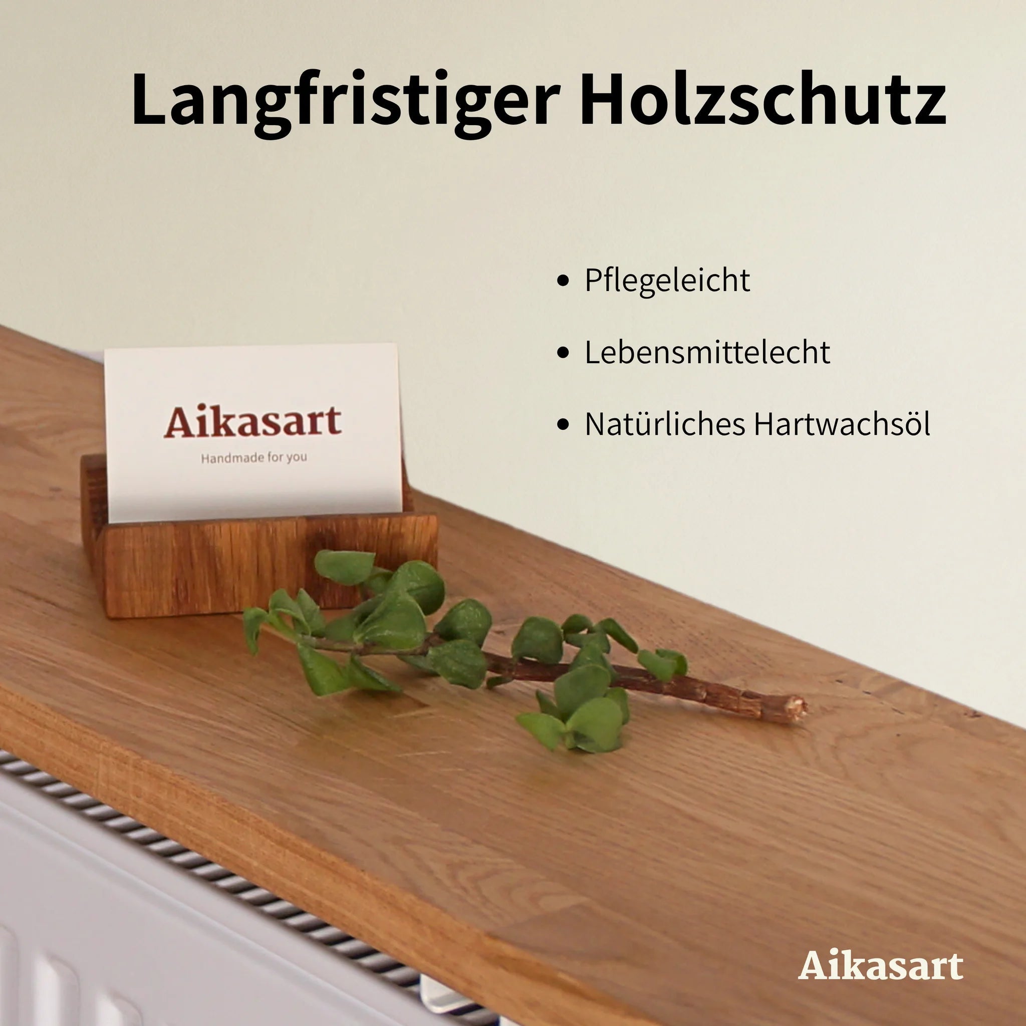 Eichenholz-Oberfläche mit natürlichem Hartwachsöl – pflegeleicht und lebensmittelecht