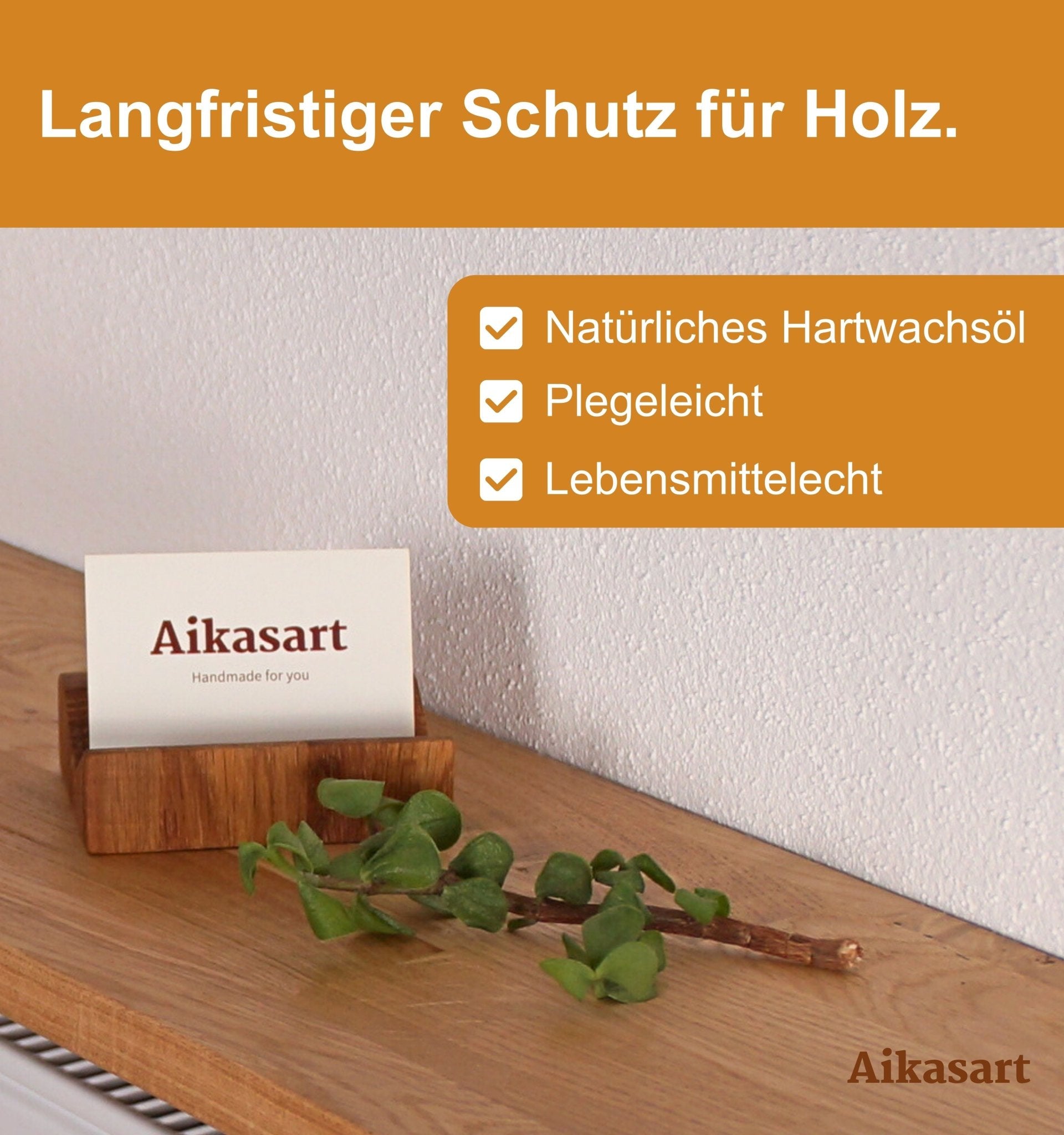 Schwebende Heizkörperablage aus Eiche