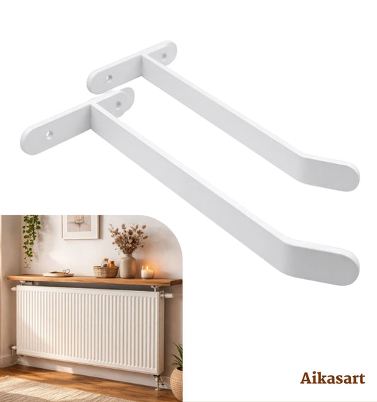 Steckklemme - 2er Set Heizkörper-Regalträger - Weiß/Universal - Ohne Bohren