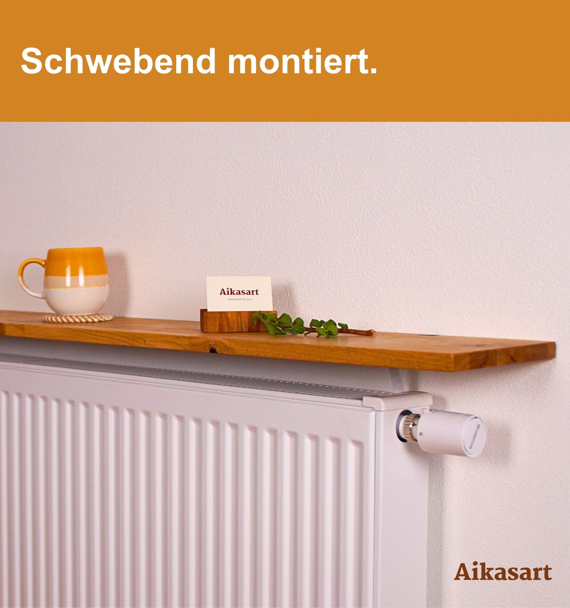 Steckklemme - 2er Set Heizkörper-Regalträger - Weiß/Universal - Ohne Bohren